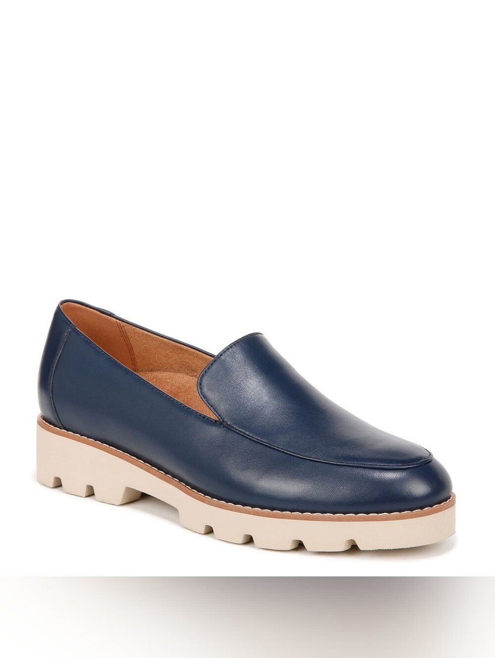 Vionic Navy Kensley Slip-On Loafers with White Platform Sole